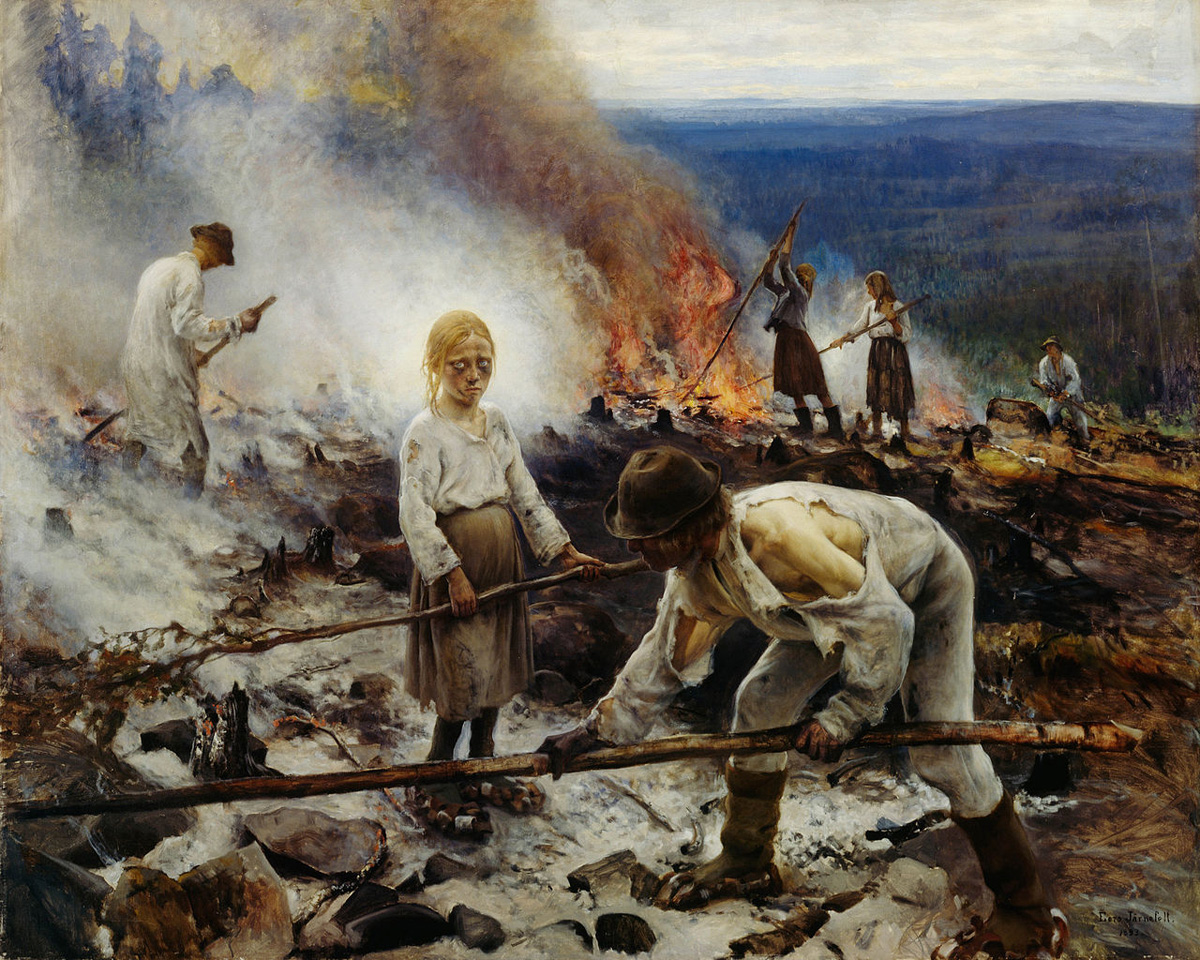 under the yoke burning the brushwood